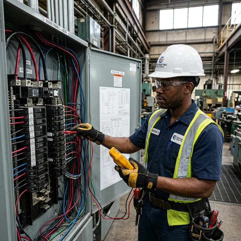 Quadro elétrico industrial com cablagem estruturada